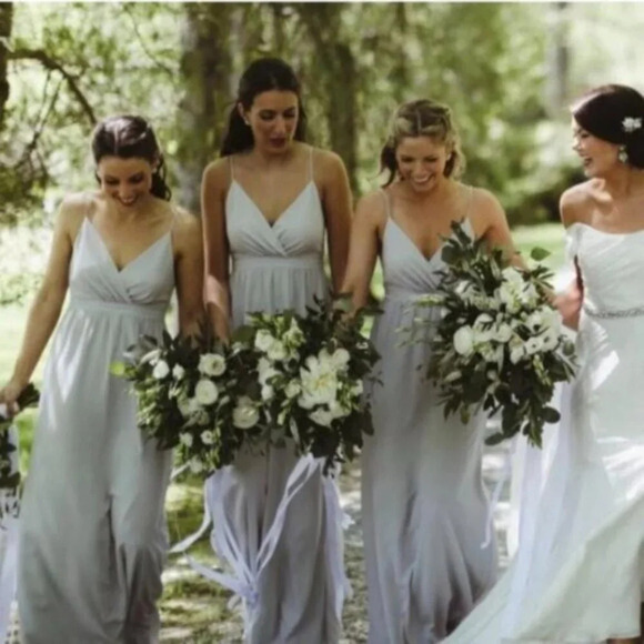 PARK & FIFTH Dove Grey Dress Maxi Wedding Guest 10 - Picture 8 of 15